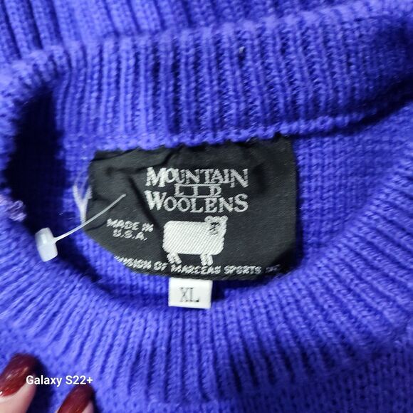Mountain Lid Woolens Geomtric Knit Sweater Womens SZ XL Deadstock Vintage 80s - Picture 5 of 9
